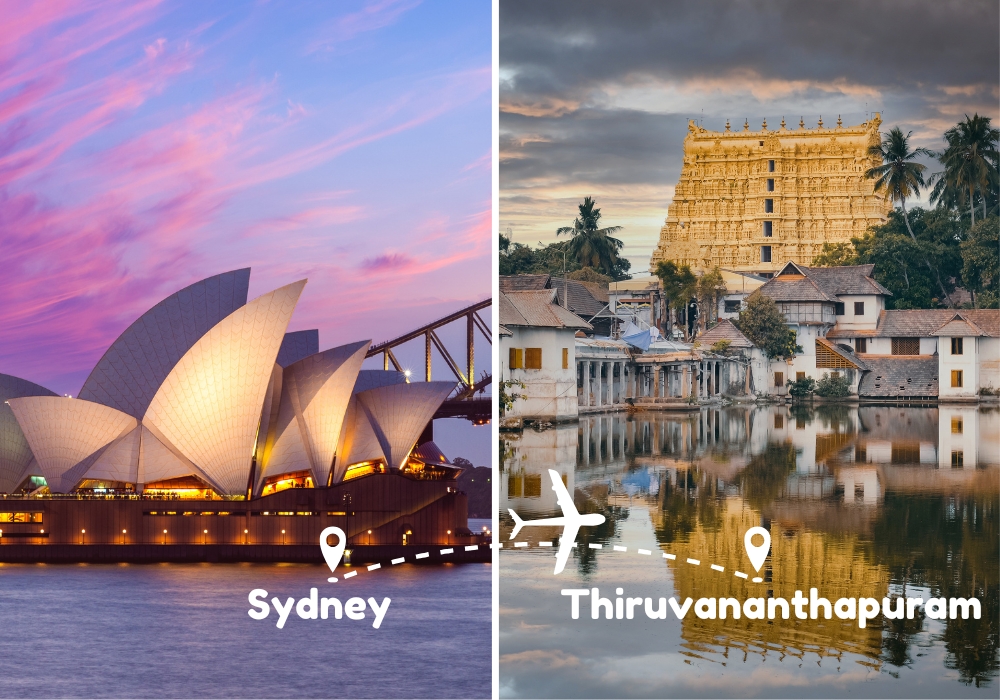 Sydney To Trivandrum Flights by Airways Travel