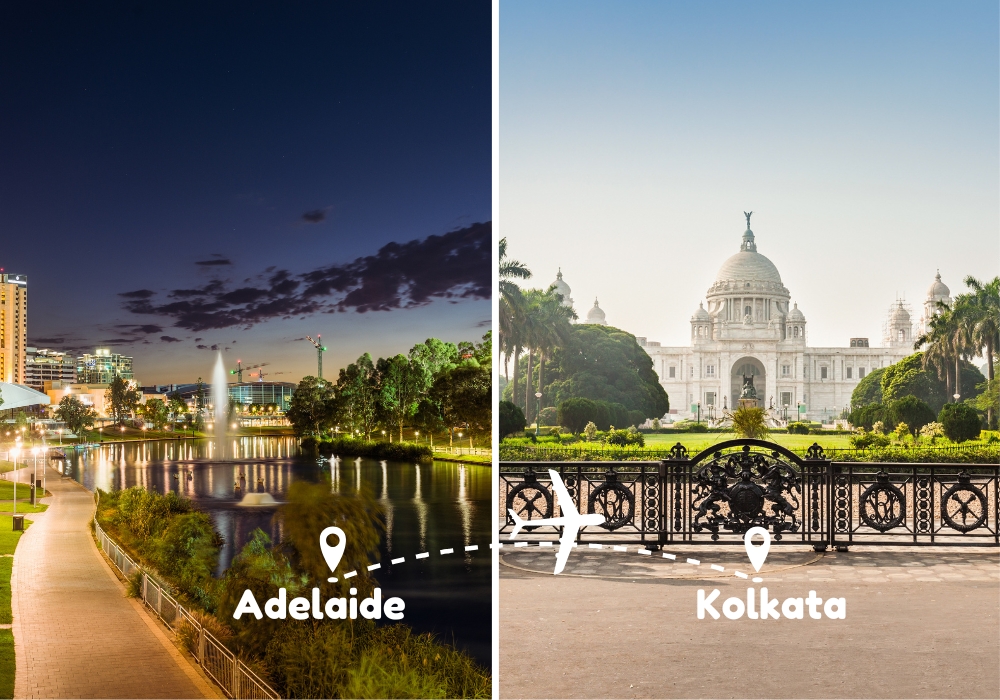 Adelaide To Kolkata Flights by Airways Travel