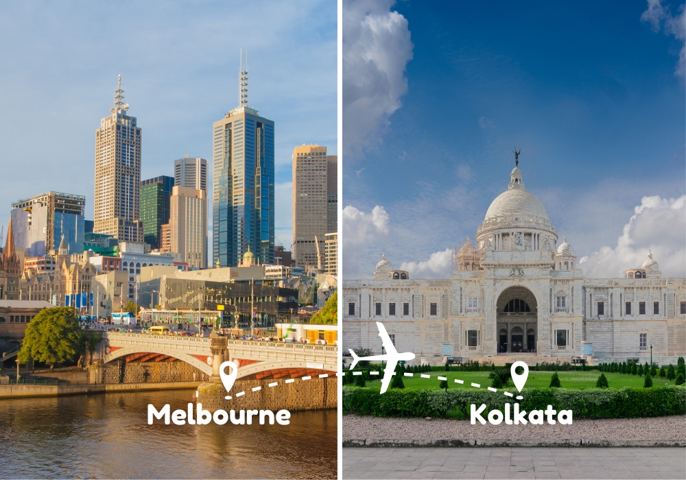 Melbourne To Kolkata Flights by Airways Travel