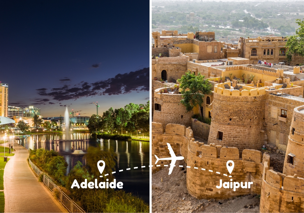 Adelaide To Jaipur Flights by Airways Travel