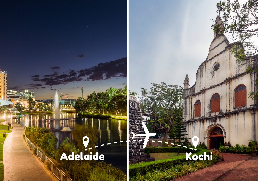 Adelaide To Kochi Flights by Airways Travel