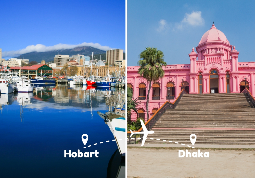 Hobart to Dhaka Flights by Airways Travel