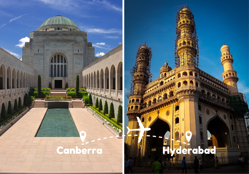 Canberra To Hyderabad Flights by Airways Travel