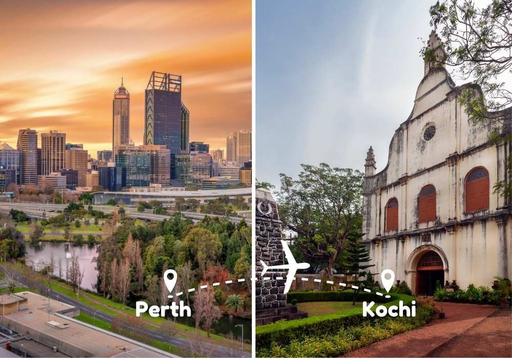 Perth To Kochi Flights by Airways Travel