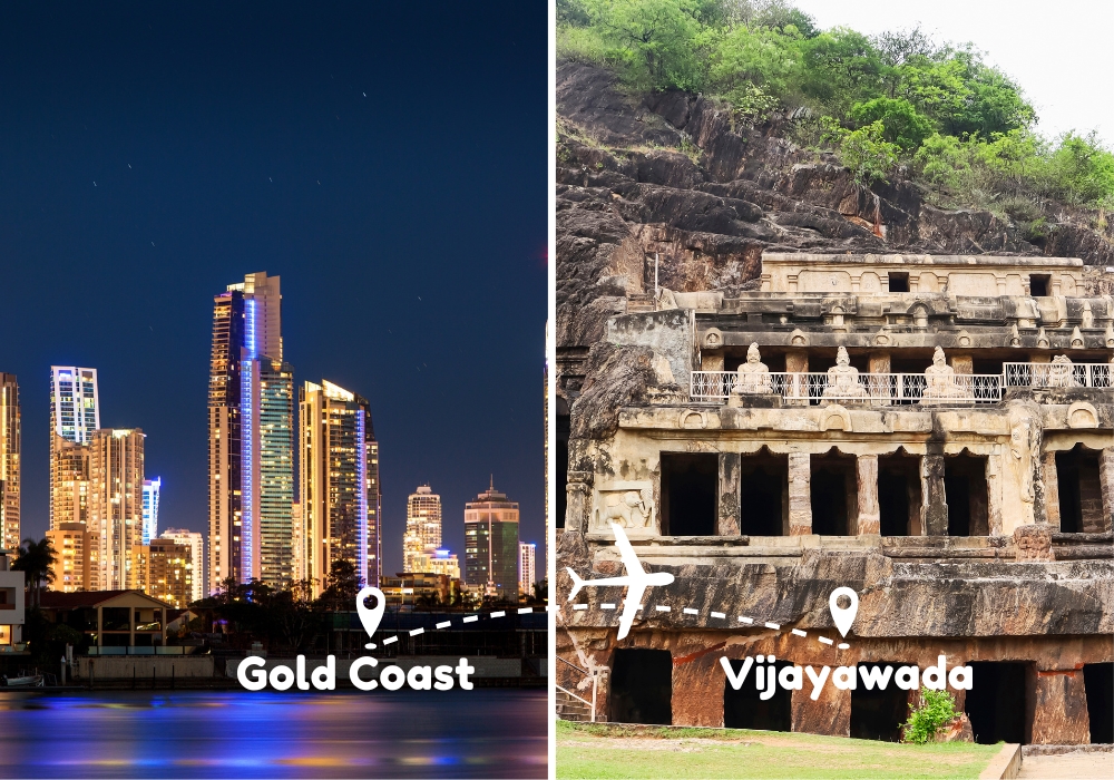 Gold Coast to Vijayawada Flights by Airways Travel