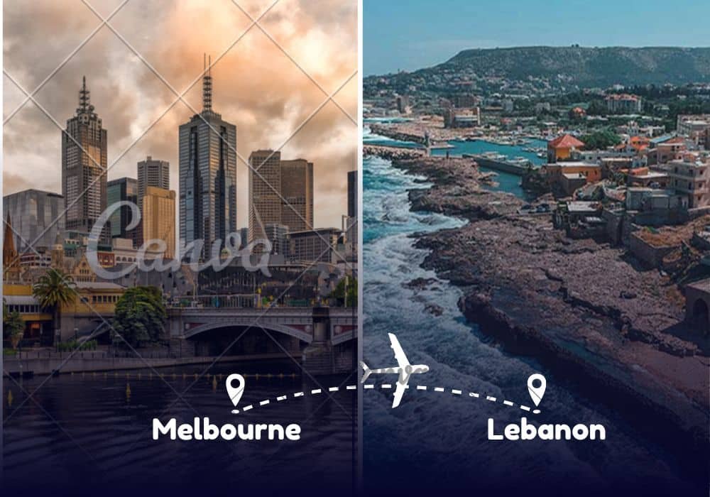 Melbourne to Lebanon